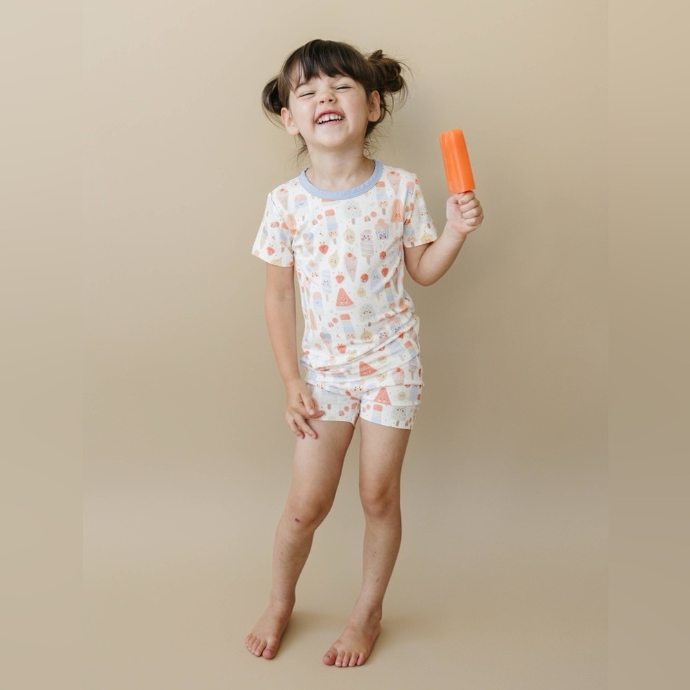 Little Joy Co Popsicle Bows Bamboo Shorts Pajama Set 3T 6 - Picture 2 of 6